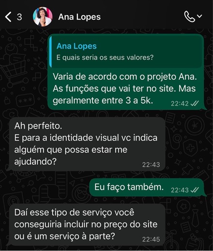 Conversa com cliente