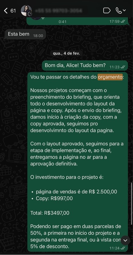 Conversa com cliente