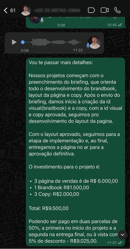 Conversa com cliente