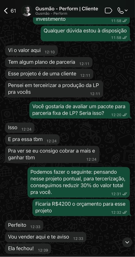 Conversa com cliente
